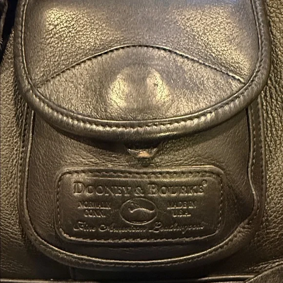 VINTAGE DOONEY & BOURKE BLACK LEATHER BUCKET BAG PURSE - Picture 7 of 10